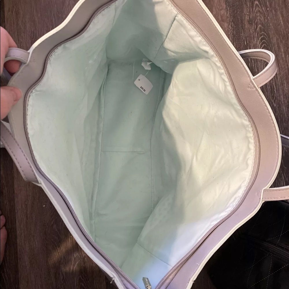 NWT Bath & Body Works Gray Blue Tote & Change/ Makeup Bag - Picture 5 of 5